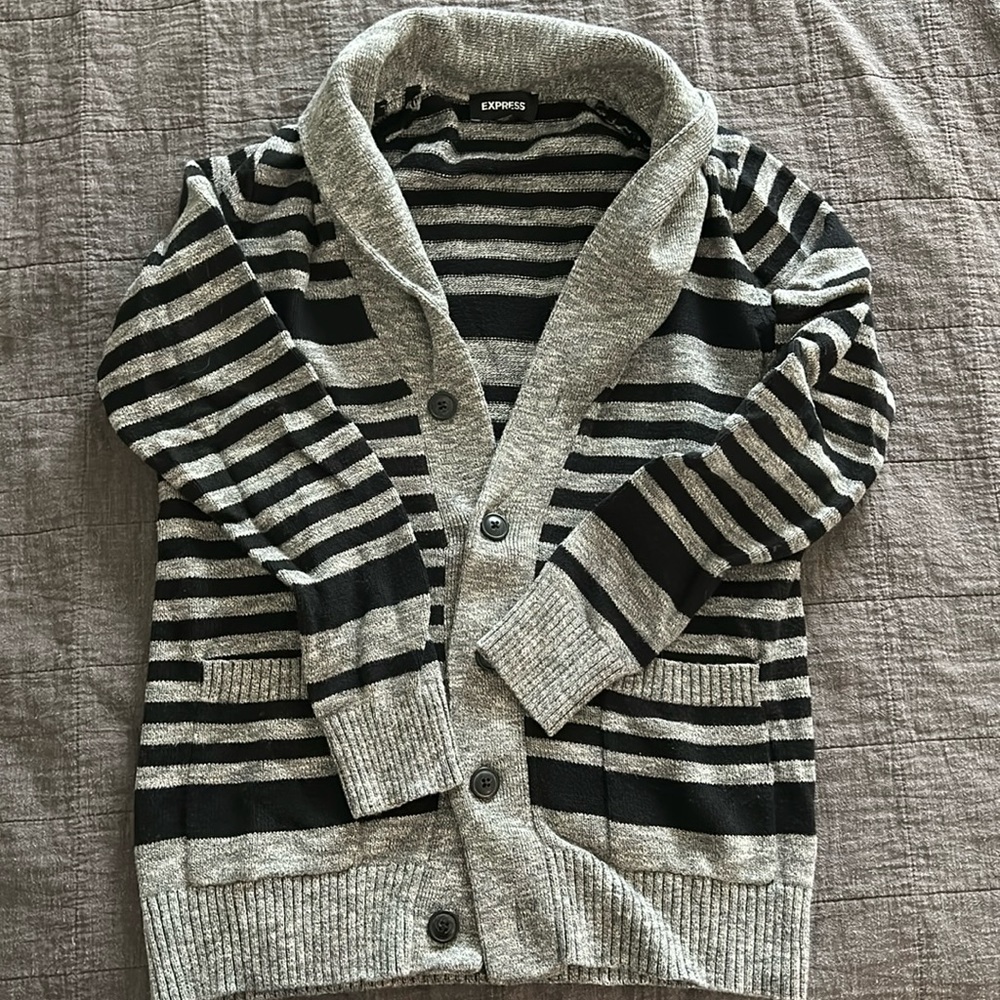 Black and grey express men cardigan size small